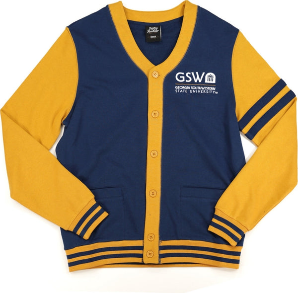 Big Boy Georgia Southwestern State Hurricanes S4 Mens Cardigan [Navy Blue]