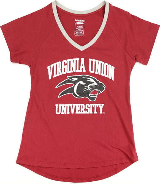 Big Boy Virginia Union Panthers S3 Womens V-Neck Tee [Maroon]