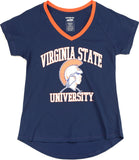 Big Boy Virginia State Trojans S3 Womens V-Neck Tee [Navy Blue]