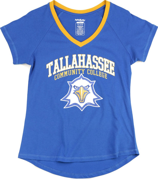 Big Boy Tallahassee Eagles S3 Womens V-Neck Tee [Royal Blue]