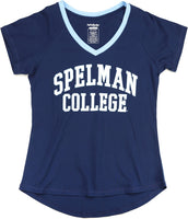 Big Boy Spelman College S3 Womens V-Neck Tee [Navy Blue]