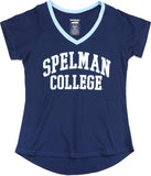 Big Boy Spelman College S3 Womens V-Neck Tee [Navy Blue]