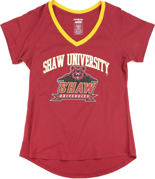 Big Boy Shaw Bears S3 Womens V-Neck Tee [Maroon]