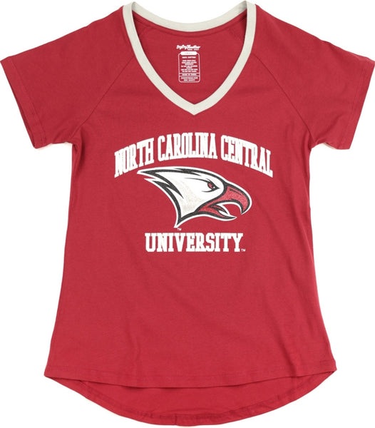 Big Boy North Carolina Central Eagles S3 Womens V-Neck Tee [Maroon]