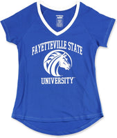 Big Boy Fayetteville State Broncos S3 Womens V-Neck Tee [Royal Blue]