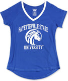 Big Boy Fayetteville State Broncos S3 Womens V-Neck Tee [Royal Blue]