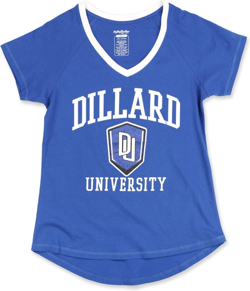 Big Boy Dillard Bleu Devils S3 Womens V-Neck Tee [Royal Blue]