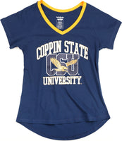Big Boy Coppin State Eagles S3 Womens V-Neck Tee [Navy Blue]