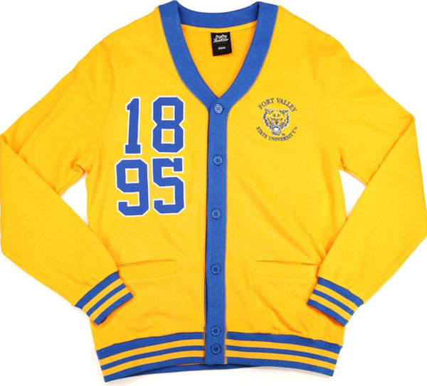 Big Boy Fort Valley State Wildcats S5 Mens Cardigan [Gold]
