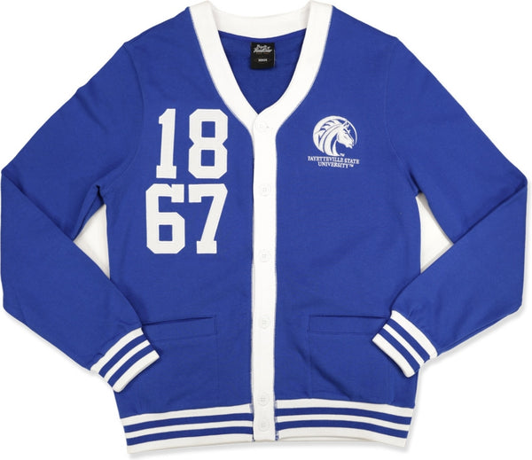 Big Boy Fayetteville State Broncos S5 Mens Cardigan [Royal Blue]
