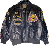 Big Boy Buffalo Soldiers S04 Mens Leather Bomber Jacket [Black]