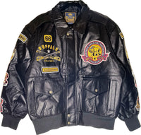 Big Boy Buffalo Soldiers S04 Mens Leather Bomber Jacket [Black]
