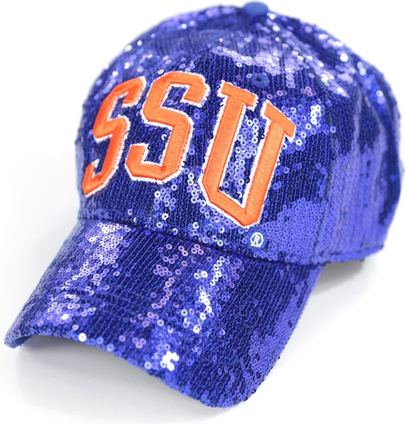 Big Boy Savannah State Tigers S144 Womens Sequins Cap [Royal Blue]