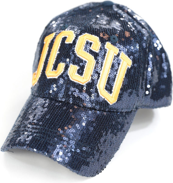 Big Boy Johnson C. Smith Golden Bulls S144 Womens Sequins Cap [Navy Blue]