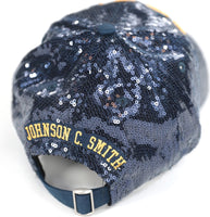 Big Boy Johnson C. Smith Golden Bulls S144 Womens Sequins Cap [Navy Blue]