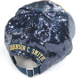 Big Boy Johnson C. Smith Golden Bulls S144 Womens Sequins Cap [Navy Blue]