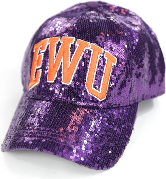 Big Boy Edward Waters Tigers S144 Womens Sequins Cap [Purple]