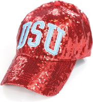 Big Boy Delaware State Hornets S144 Womens Sequins Cap [Red]
