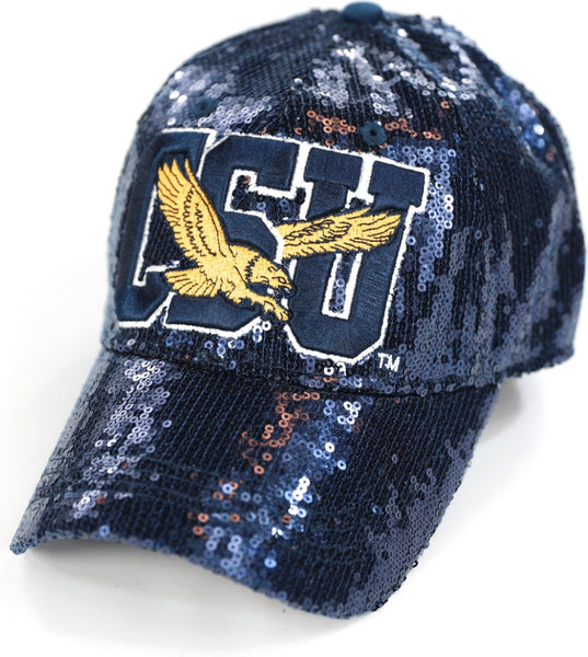 Big Boy Coppin State Eagles S144 Womens Sequins Cap [Navy Blue - Adjustable Size]