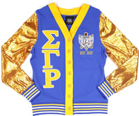 Big Boy Sigma Gamma Rho Divine 9 S12 Sequins Cardigan [Royal Blue]