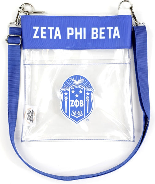 Big Boy Zeta Phi Beta Divine 9 S141 Clear Cross Bag [Royal Blue]