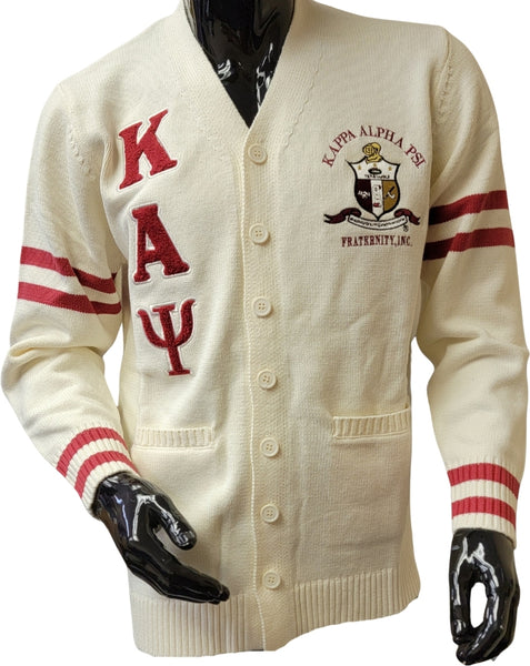Buffalo Dallas Kappa Alpha Psi Chenille Varsity Cardigan [Button Down - Cream]