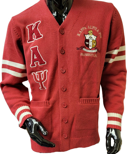 Buffalo Dallas Kappa Alpha Psi Chenille Varsity Cardigan [Button Down - Crimson Red]