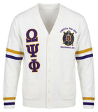 Buffalo Dallas Omega Psi Phi Chenille Varsity Cardigan [Button Down - Alabaster]