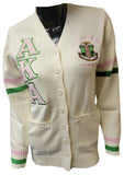 Buffalo Dallas Alpha Kappa Alpha Chenille Varsity Cardigan [Button Down - White]