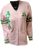Buffalo Dallas Alpha Kappa Alpha Chenille Varsity Cardigan [Button Down - Pink]