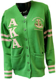 Buffalo Dallas Alpha Kappa Alpha Chenille Varsity Cardigan [Button Down - Green]