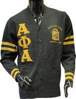 Buffalo Dallas Alpha Phi Alpha Chenille Varsity Cardigan [Button Down - Black]