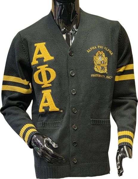Buffalo Dallas Alpha Phi Alpha Chenille Varsity Cardigan [Button Down - Black]