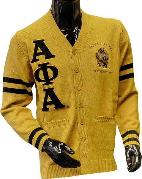 Buffalo Dallas Alpha Phi Alpha Chenille Varsity Cardigan [Button Down - Gold]