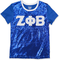 Big Boy Zeta Phi Beta Divine 9 S4 Sequins Tee [Royal Blue]