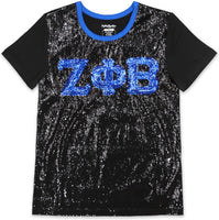 Big Boy Zeta Phi Beta Divine 9 S4 Sequins Tee [Black]