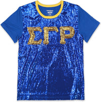 Big Boy Sigma Gamma Rho Divine 9 S4 Sequins Tee [Royal Blue]