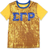 Big Boy Sigma Gamma Rho Divine 9 S4 Sequins Tee [Gold]