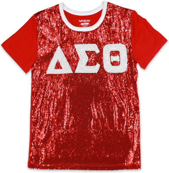 Big Boy Delta Sigma Theta Divine 9 S4 Sequins Tee [Red]