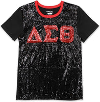 Big Boy Delta Sigma Theta Divine 9 S4 Sequins Tee [Black]