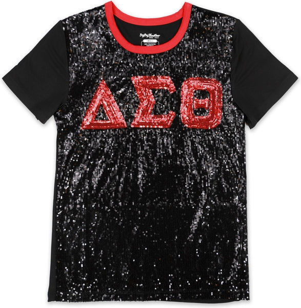 Big Boy Delta Sigma Theta Divine 9 S4 Sequins Tee [Black]