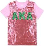 Big Boy Alpha Kappa Alpha Divine 9 S4 Sequins Tee [Pink]