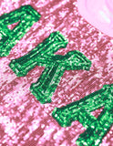 Big Boy Alpha Kappa Alpha Divine 9 S4 Sequins Tee [Pink]