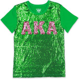 Big Boy Alpha Kappa Alpha Divine 9 S4 Sequins Tee [Green]