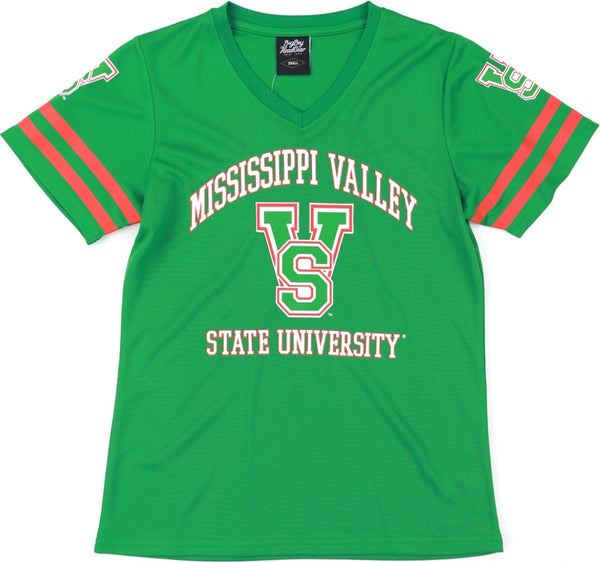 Big Boy Mississippi Valley State Delta Devils S1 Womens Football Jersey Tee [Green]