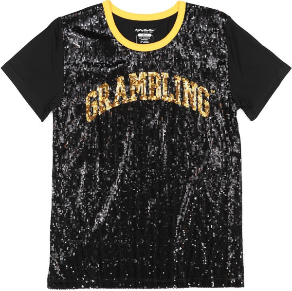 Big Boy Grambling State Tigers S7 Ladies Sequins Tee [Black]