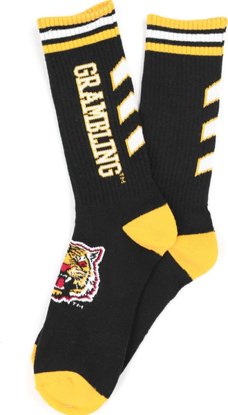 Big Boy Grambling State Tigers S6 Mens Athletic Socks [Black]