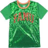 Big Boy Florida A&M Rattlers S7 Ladies Sequins Tee [Green]