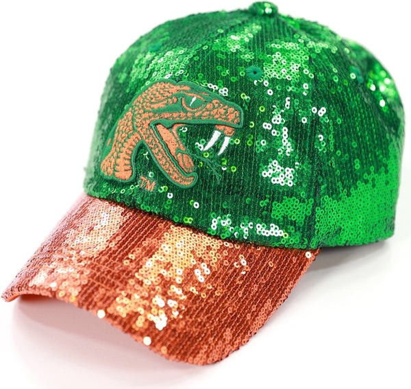 Big Boy Florida A&M Rattlers S145 Ladies Sequins Cap [Green]