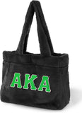 Big Boy Alpha Kappa Alpha Divine 9 S1 Faux Fur Bag [Black]